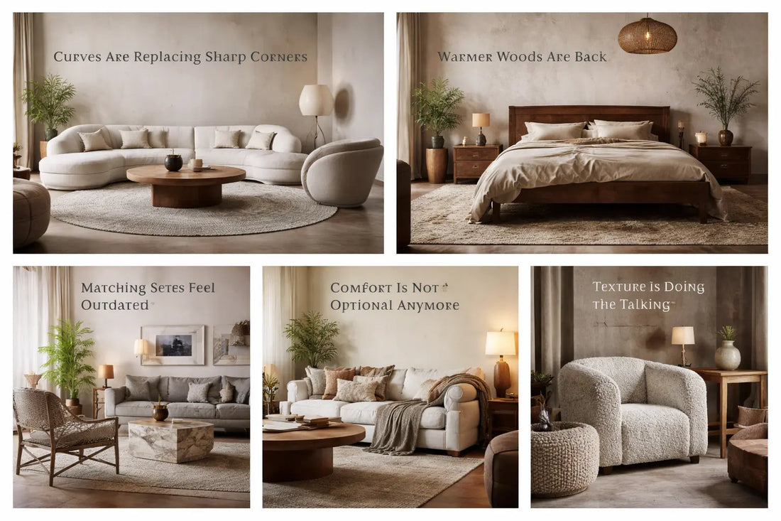 Furniture Trends 2026: Curved Sofas, Warm Woods, and Cozy Interior Styles