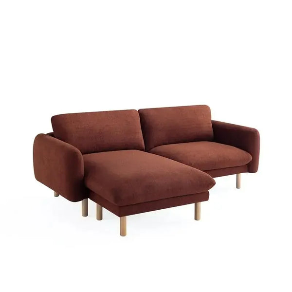86"Wide Convertible Sectional Sofa, Modern L Shape Couches with Left/Right Reversible Chaise,  Mid-Century Sofa with Reversible Cushions (Cedar) #100210 Get Set Style Furniture