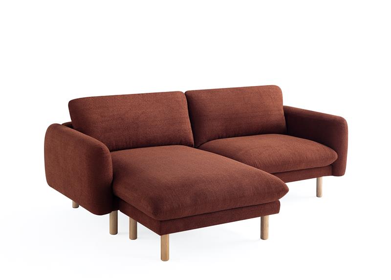 86"Wide Convertible Sectional Sofa, Modern L Shape Couches with Left/Right Reversible Chaise,  Mid-Century Sofa with Reversible Cushions (Cedar)