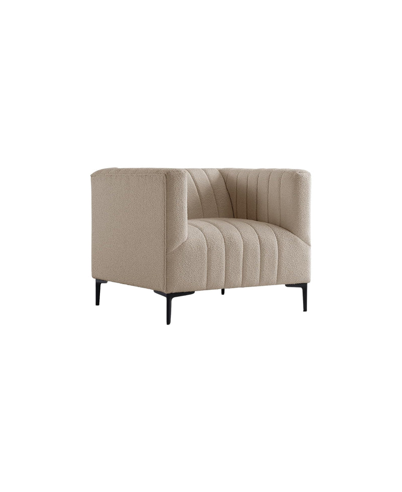 1 Seat Taupe Tufted Sofa 