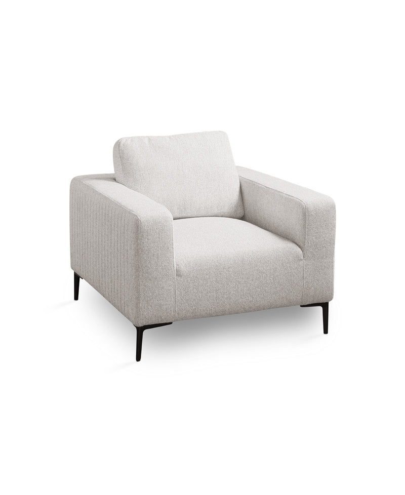 Grey Linen Plush Accent Chair 