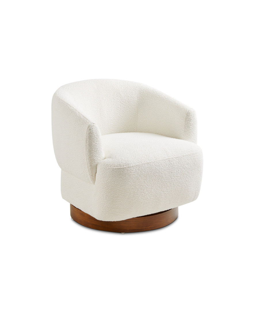 White Boucle Accent Chair #010011