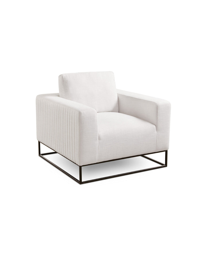 Grey Linen Square Base Accent Chair #010014