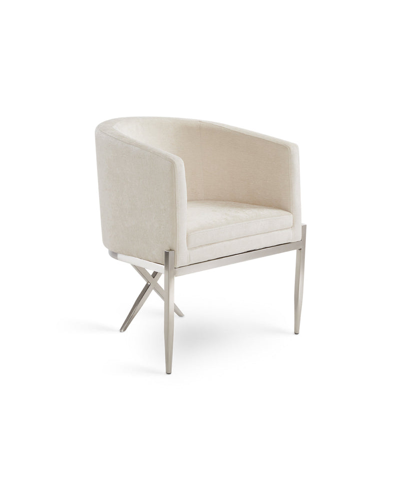 Ivory Crossback Accent Chair 