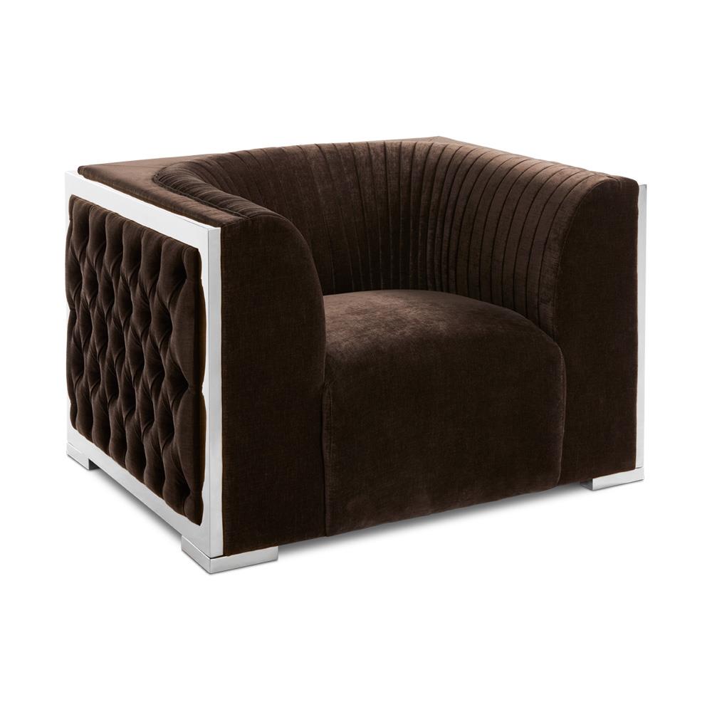 Brown Accent Chair Steel Frame #010023