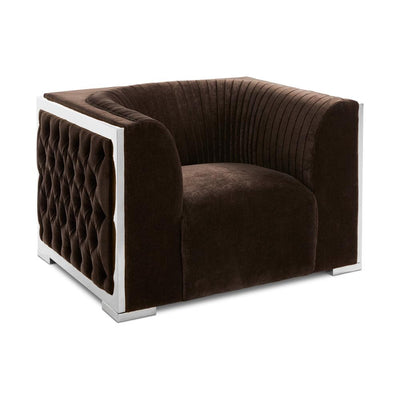 Brown Accent Chair Steel Frame #010023