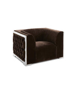 Load image into Gallery viewer, Brown Accent Chair Steel Frame #010023
