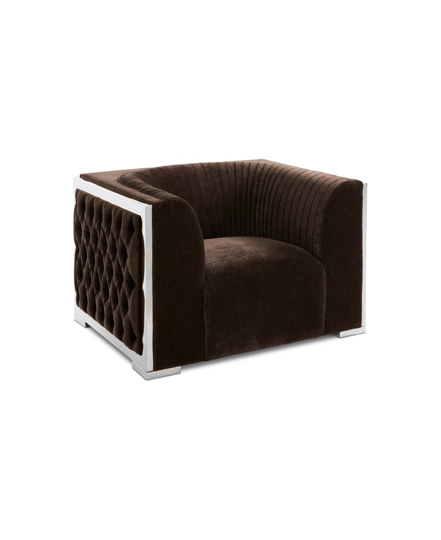 Brown Accent Chair Steel Frame #010023