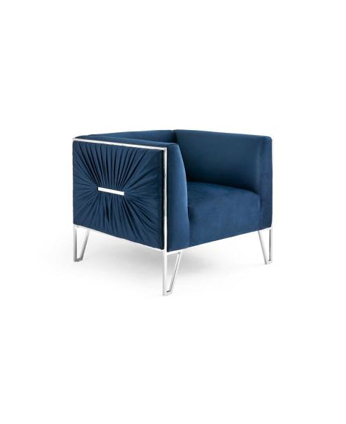 Ink Blue Velvet Accent Chair 