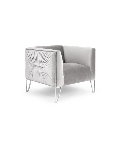 Grey Velvet Accent Chair 