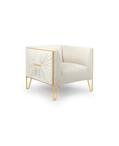 Ivory Velvet Accent Chair #010029
