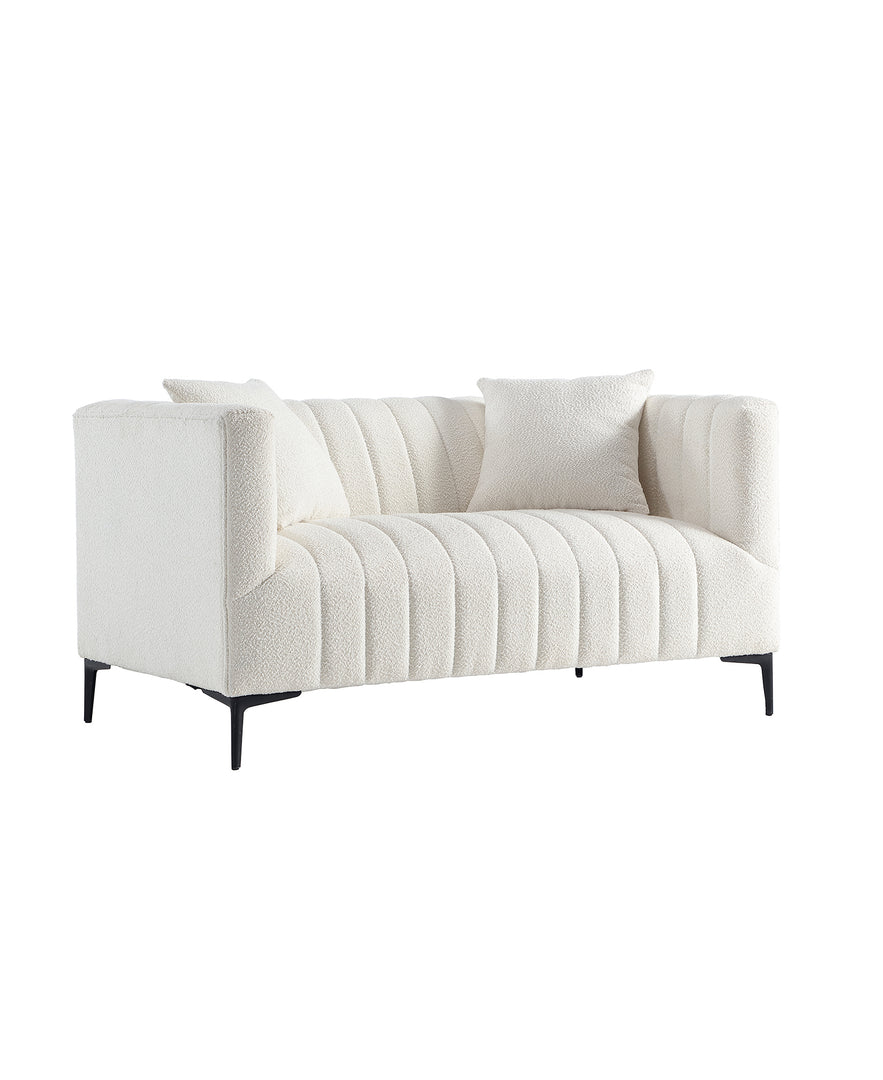 White Tufted Sofa 2 Seats #020003
