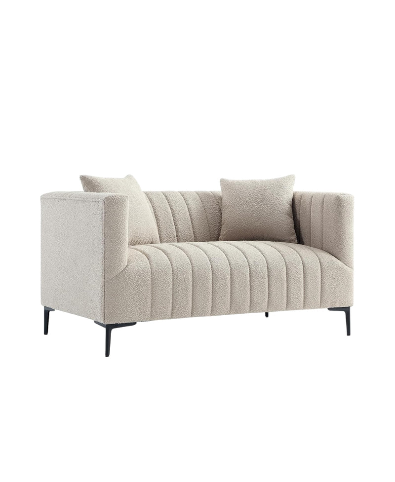 White Tufted Sofa 2 Seats 
