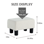 Load image into Gallery viewer, Luxora Rectangle White Boucle Small Foot Stool
