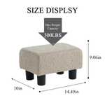 Load image into Gallery viewer, Luxora Rectangle Khaki Boucle Small Foot Stool
