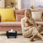 Load image into Gallery viewer, Luxora Rectangle Black Boucle Small Foot Stool
