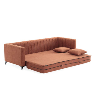 Luxora 84.6" Convertible Sleeper Sofa Bed, 2-in-1 Folding Sofa Bed with 2 Pillow (Red) #030021 Get Set Style Furniture