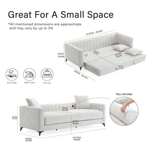 Luxora 84.6" Convertible Sleeper Sofa Bed, 2-in-1 Folding Sofa Bed with 2 Pillow (Gray) #030022 Get Set Style Furniture