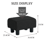 Load image into Gallery viewer, Luxora Rectangle Black Boucle Small Foot Stool
