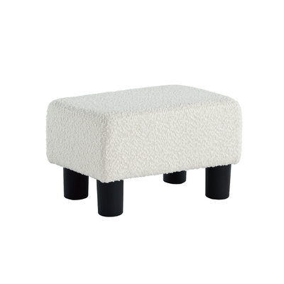 Foot Stool Ottoman Small Boucle White #100052S