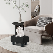 Luxora Rectangle Black Boucle Small Foot Stool