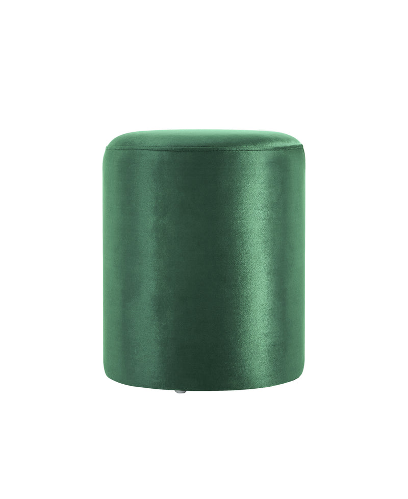 Solid Green Round Ottoman 