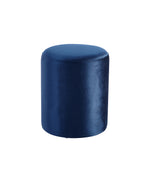 Load image into Gallery viewer, Blue Velvet Round Ottoman #100002
