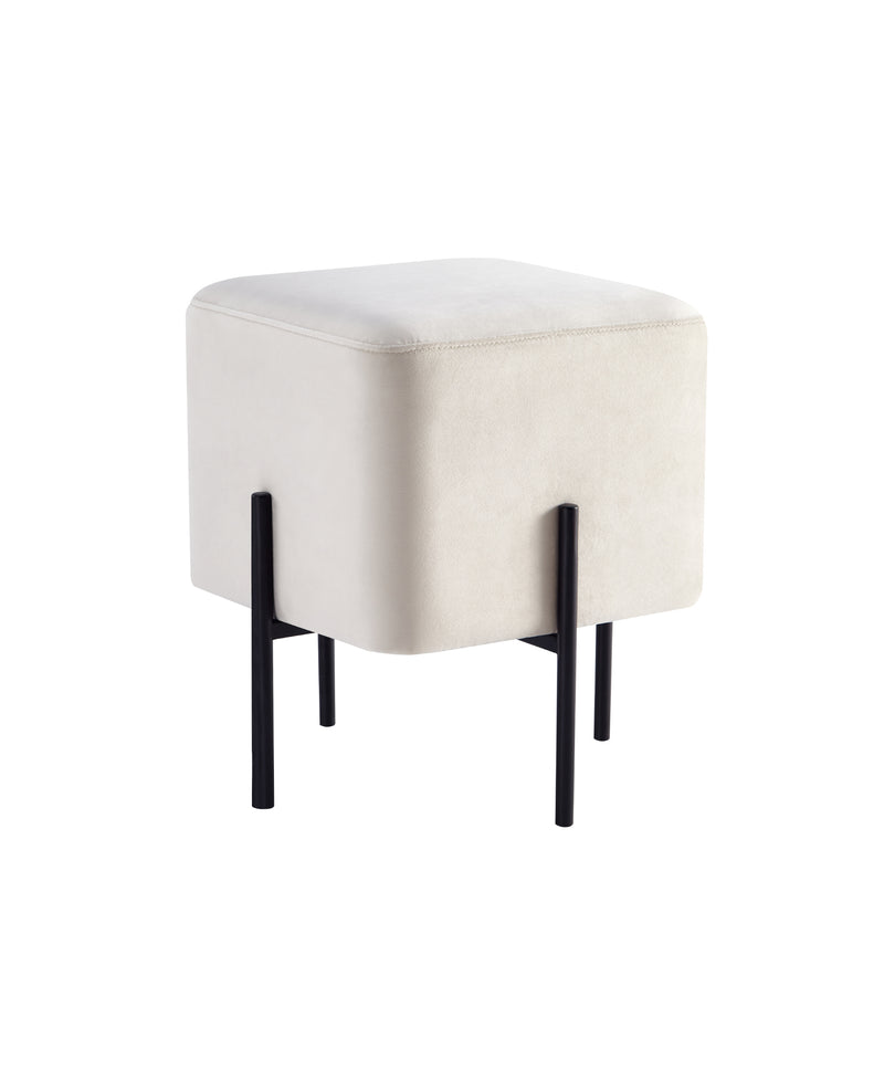 White Cube-Shaped Stool 