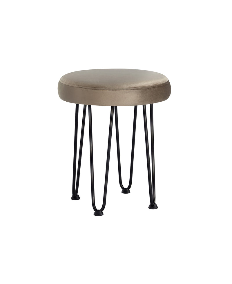 Velvet Brown Vanity Stool 