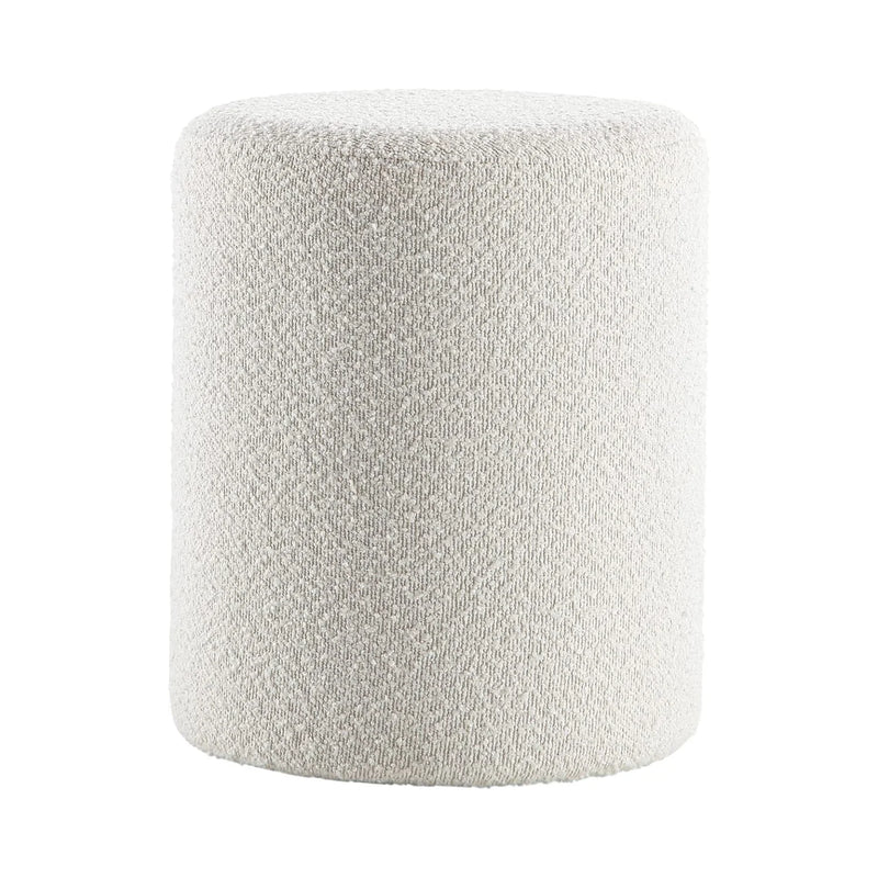 Paulo Boucle Fabric Round Ottoman