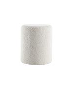 Load image into Gallery viewer, Paulo  Round Boucle White Ottoman with Comfy Padded Seat
