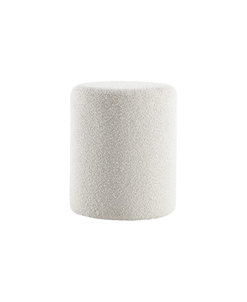 Paulo Boucle Fabric Round Ottoman