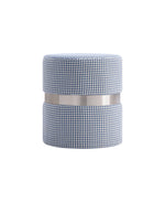 Load image into Gallery viewer, Modern Round Ottoman With Silver Band #100024
