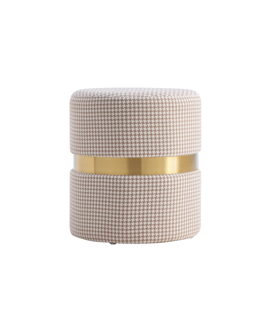 Modern Round Ottoman With Golden Band #100025