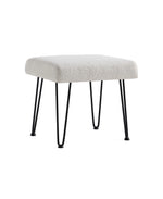 Load image into Gallery viewer, White Boucle Vanity Stool #100028
