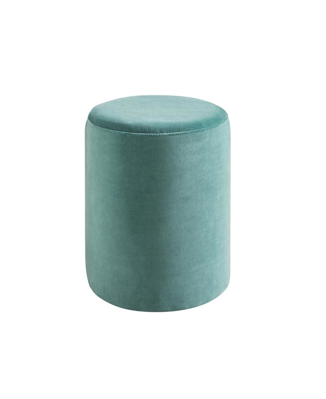 Green Velvet Round Ottoman 