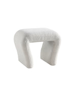 Load image into Gallery viewer, White Curved Boucle Ottoman #100034
