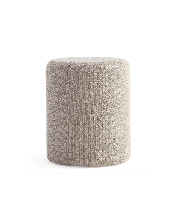 Paulo Boucle Fabric Round Ottoman