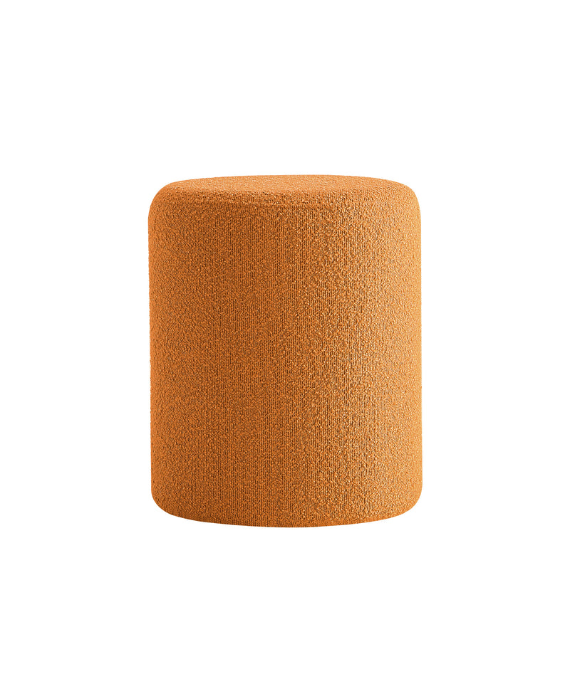 Orange Round Boucle Ottoman 