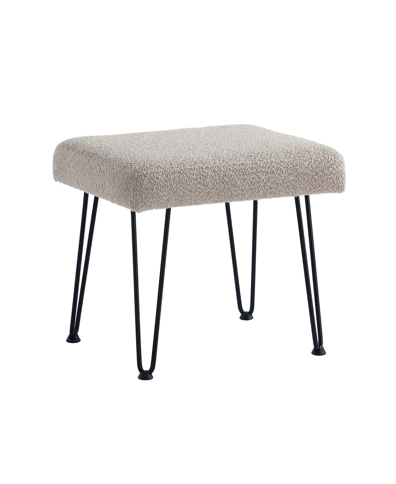 Khaki Boucle Vanity Stool 