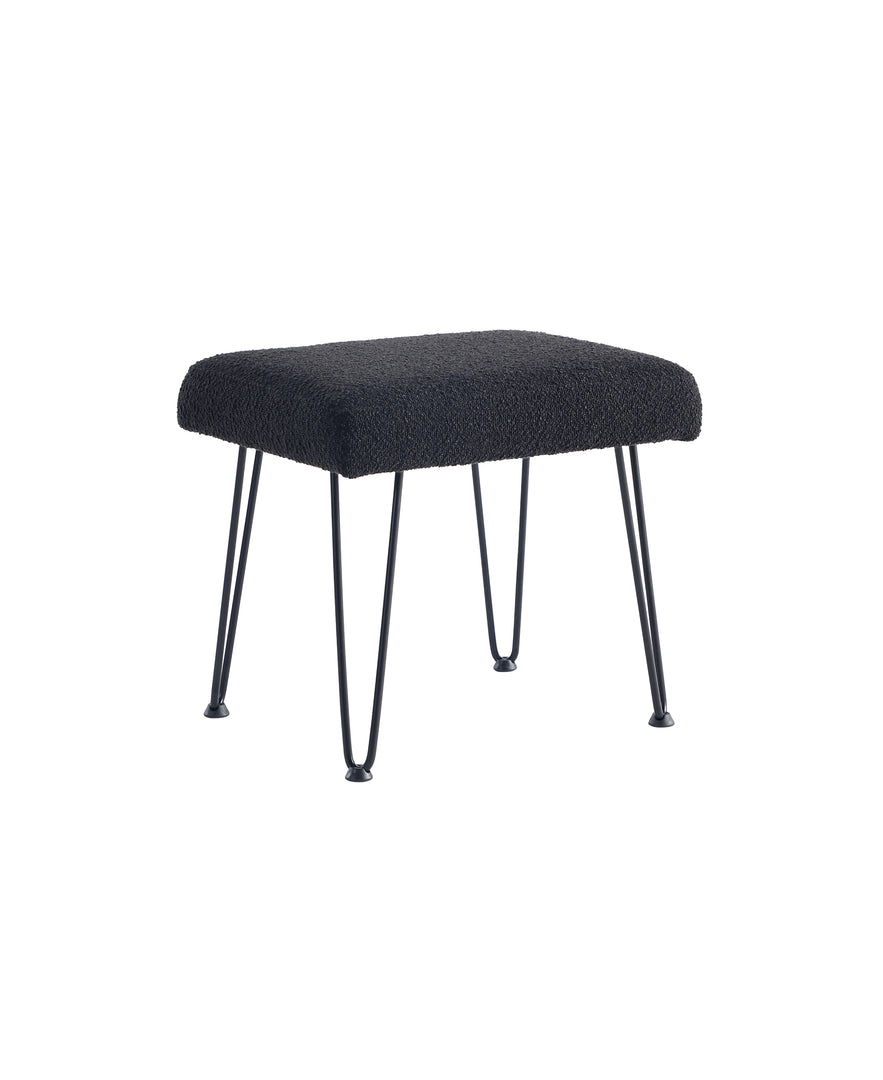 Black Boucle Vanity Stool #100039