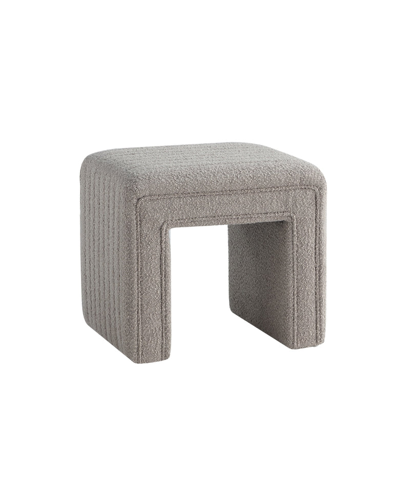 Khaki U-Shaped Boucle Ottoman 