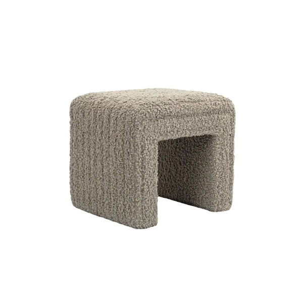 Taupe U Shaped Sherpa Fabric Ottoman #100045 Get Set Style Furniture