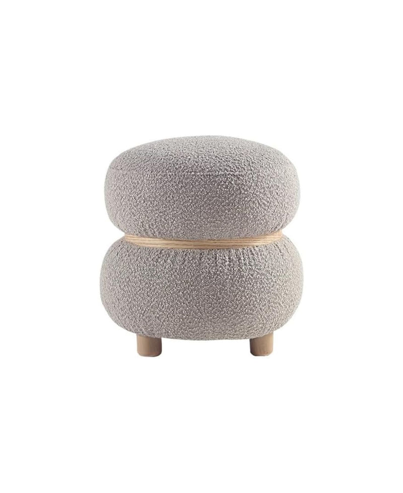 Khaki Pebble Round Ottoman 