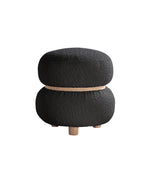 Load image into Gallery viewer, Black Pebble Round Ottoman #100048
