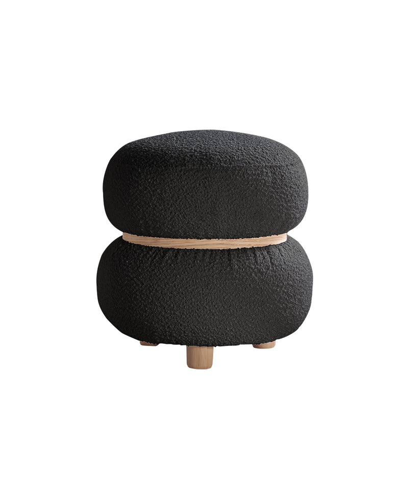 Black Pebble Round Ottoman 
