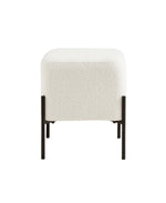 Load image into Gallery viewer, White Cube-Shaped Boucle Stool #100051
