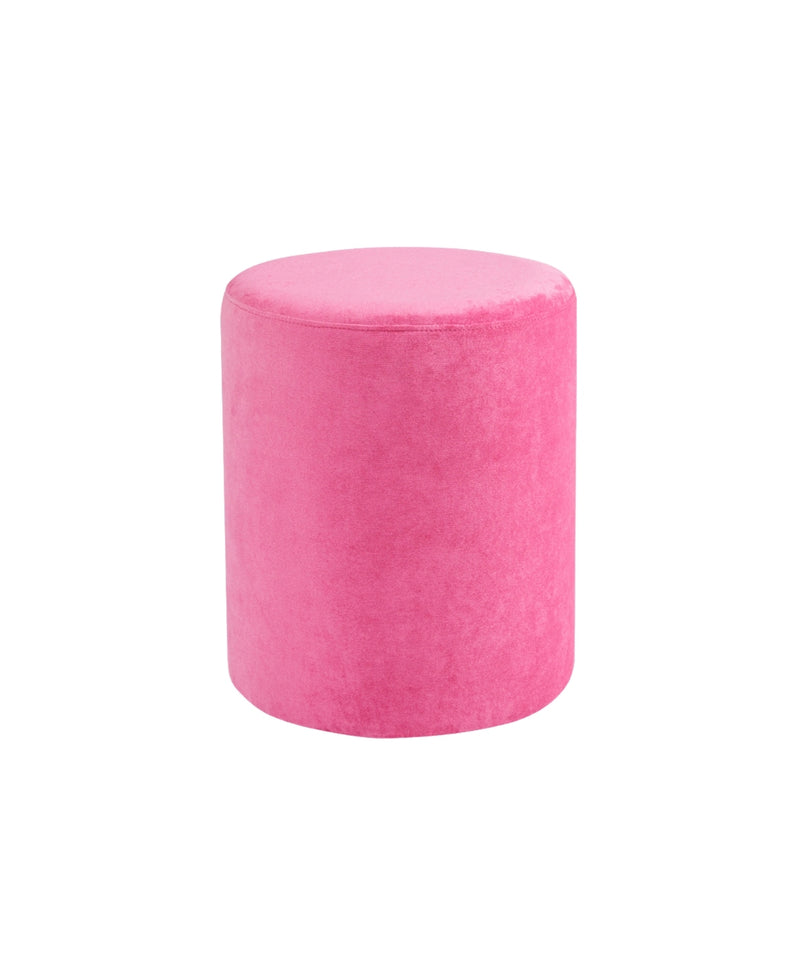 Pink Fabric Round Ottoman 