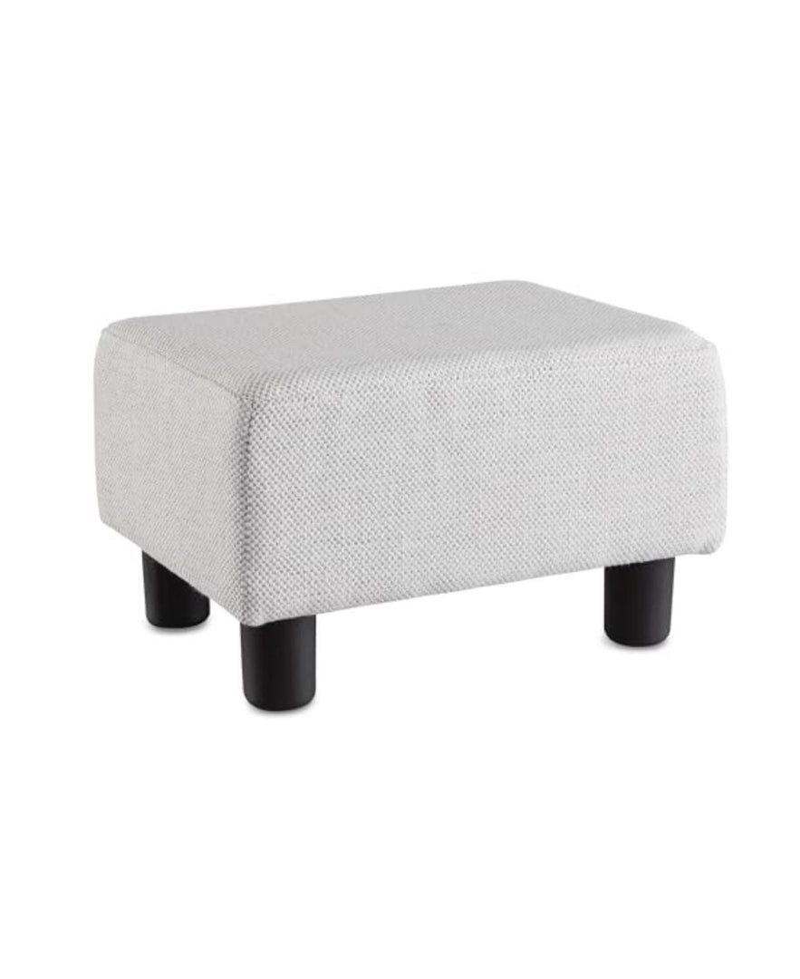 Luxora Rectangle Light Gray Linen Small Foot Stool