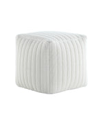 Load image into Gallery viewer, White Boucle Stuffed Pouf #100069

